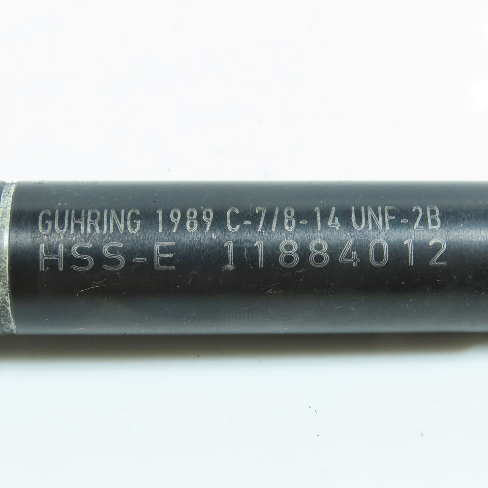Guhring 7/8"-14 Plug Tap Straight 6 Flute HSS-E 1" Thread Length 4-15/16" OAL
