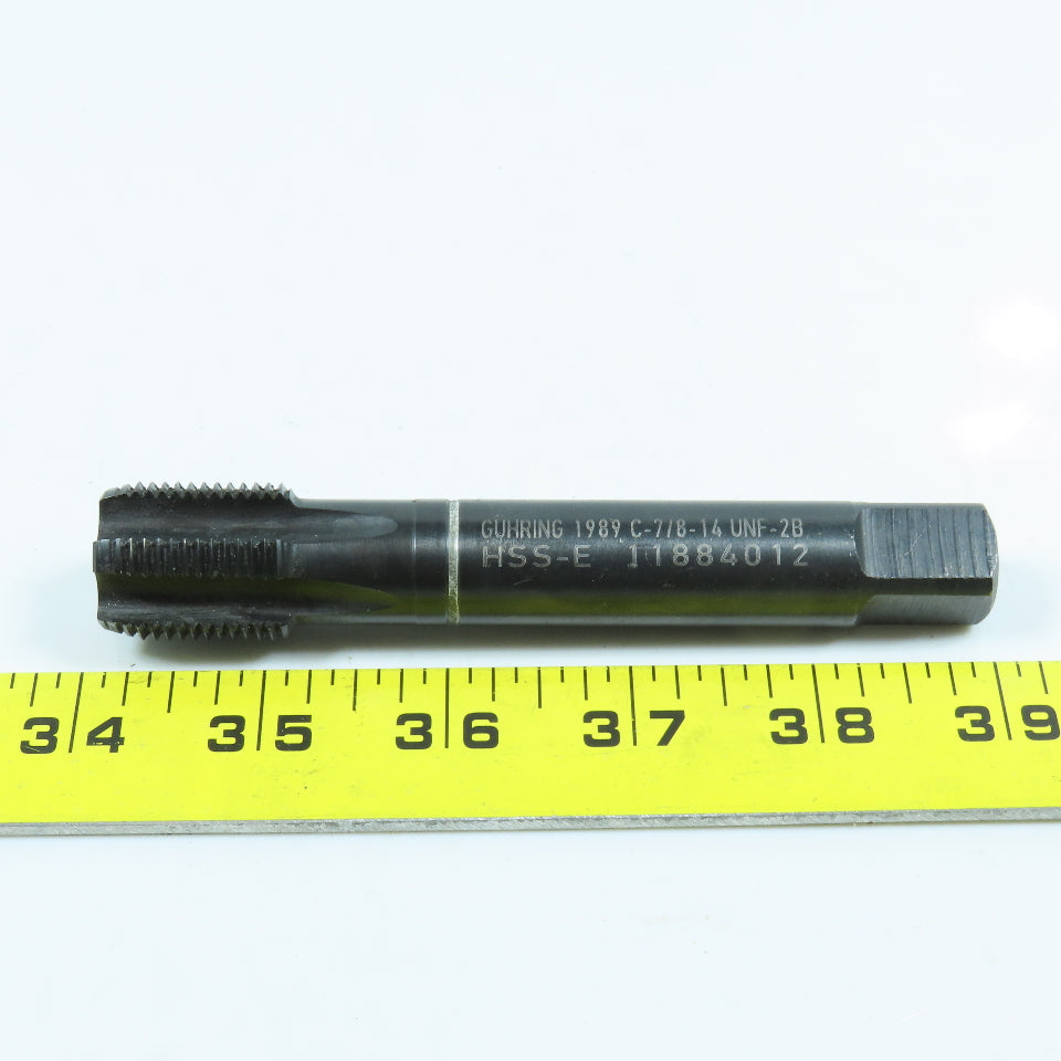 Guhring 7/8"-14 Plug Tap Straight 6 Flute HSS-E 1" Thread Length 4-15/16" OAL