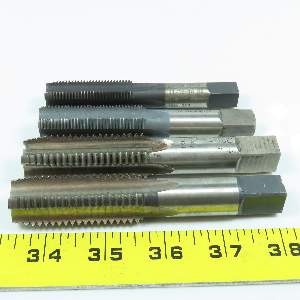 Misc. Plug Tap Straight 6 Flute 11/16"-16 To 7/8"-9 Lot of 4