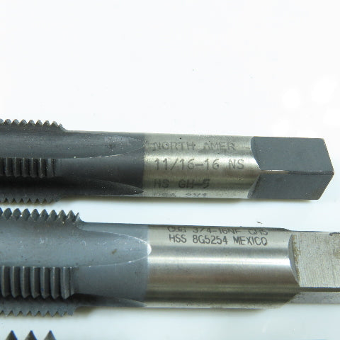 Misc. Plug Tap Straight 6 Flute 11/16"-16 To 7/8"-9 Lot of 4