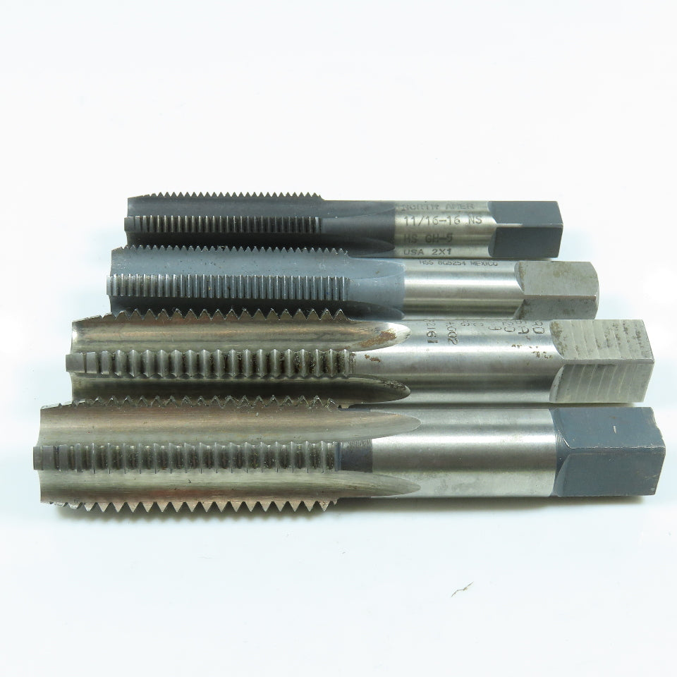 Misc. Plug Tap Straight 6 Flute 11/16"-16 To 7/8"-9 Lot of 4