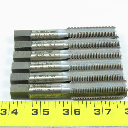 North Attleboro 5/8"-18 NF Bottoming Tap Straight 4 Flute 3-13/16" OAL Lot of 6