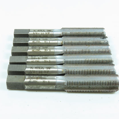 North Attleboro 5/8"-18 NF Bottoming Tap Straight 4 Flute 3-13/16" OAL Lot of 6