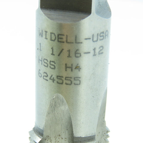 Widell 1-1/16"-12 Bottoming Tap 4 Flute  4" OAL 1-1/2" Thread Length