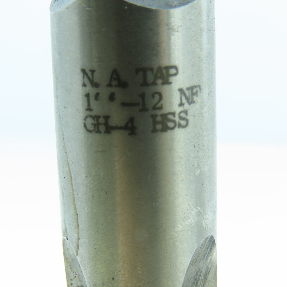 1"-12 Bottoming Tap Straight 3 Flute  5-1/8" OAL 2-1/2" Thread Length Lot of 3