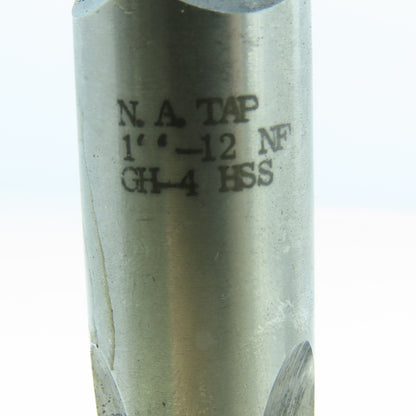 1"-12 Bottoming Tap Straight 3 Flute  5-1/8" OAL 2-1/2" Thread Length Lot of 3