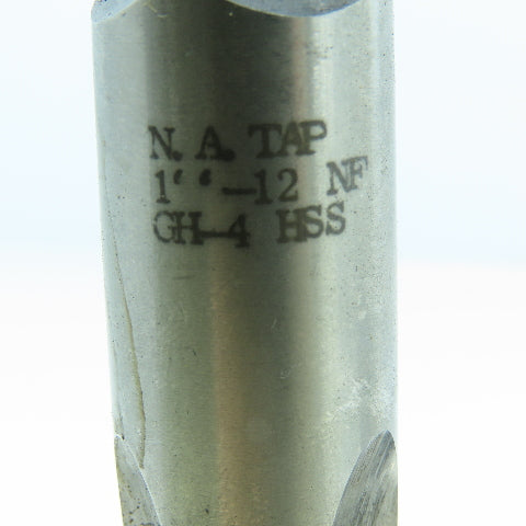 1"-12 Bottoming Tap Straight 3 Flute  5-1/8" OAL 2-1/2" Thread Length Lot of 3