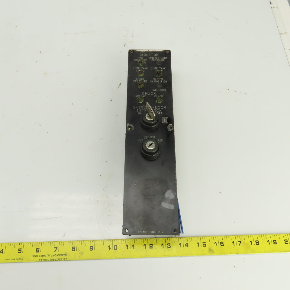 Okuma E5409-183-217 LU15 Lathe Spindle Chuck Monitor Operator Switch Panel