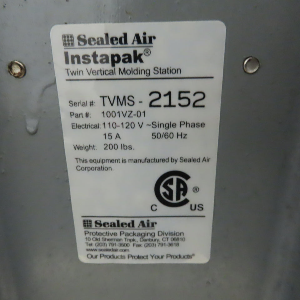 Sealed Air Instapak 1001VZ-01 Twin Vertical Foam Molding Station 120V 1PH