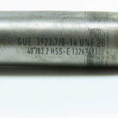 Guhring 7/8"-14 UNF Bottoming Tap Spiral 4 Flute TiN Coated HSS-E 4-11/16" OAL