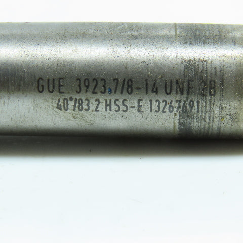 Guhring 7/8"-14 UNF Bottoming Tap Spiral 4 Flute TiN Coated HSS-E 4-11/16" OAL