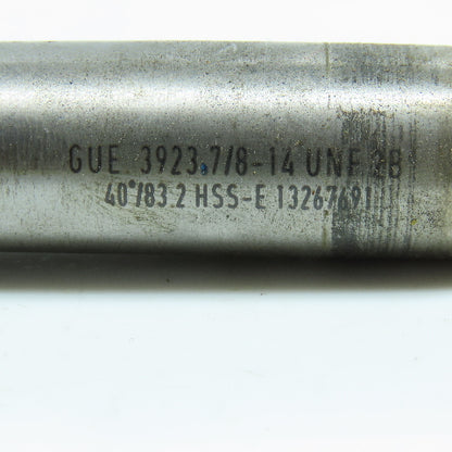 Guhring 7/8"-14 UNF Bottoming Tap Spiral 4 Flute TiN Coated HSS-E 4-11/16" OAL