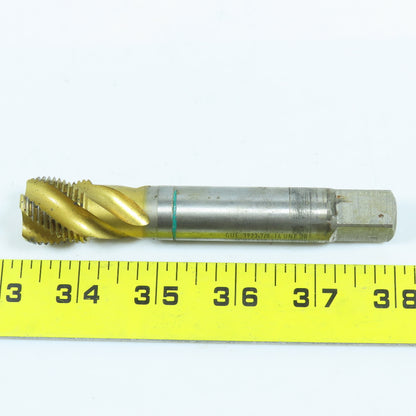 Guhring 7/8"-14 UNF Bottoming Tap Spiral 4 Flute TiN Coated HSS-E 4-11/16" OAL