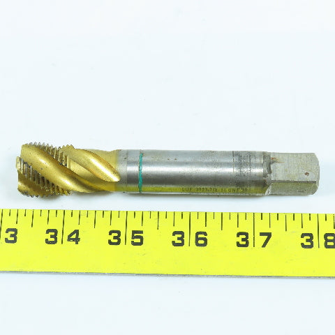 Guhring 7/8"-14 UNF Bottoming Tap Spiral 4 Flute TiN Coated HSS-E 4-11/16" OAL