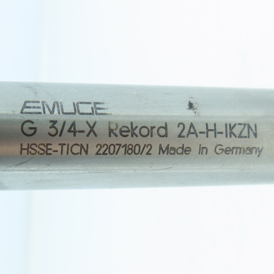 Emuge C0101001.4096 3/4"-14 BSPP Bottoming Tap Straight 4 Flute Rekord 2A-H-IKZN