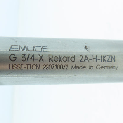 Emuge C0101001.4096 3/4"-14 BSPP Bottoming Tap Straight 4 Flute Rekord 2A-H-IKZN