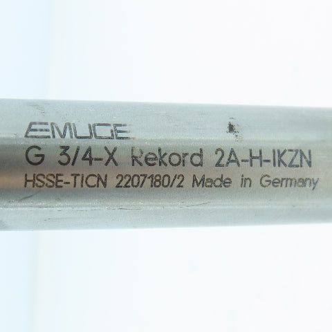 Emuge C0101001.4096 3/4"-14 BSPP Bottoming Tap Straight 4 Flute Rekord 2A-H-IKZN