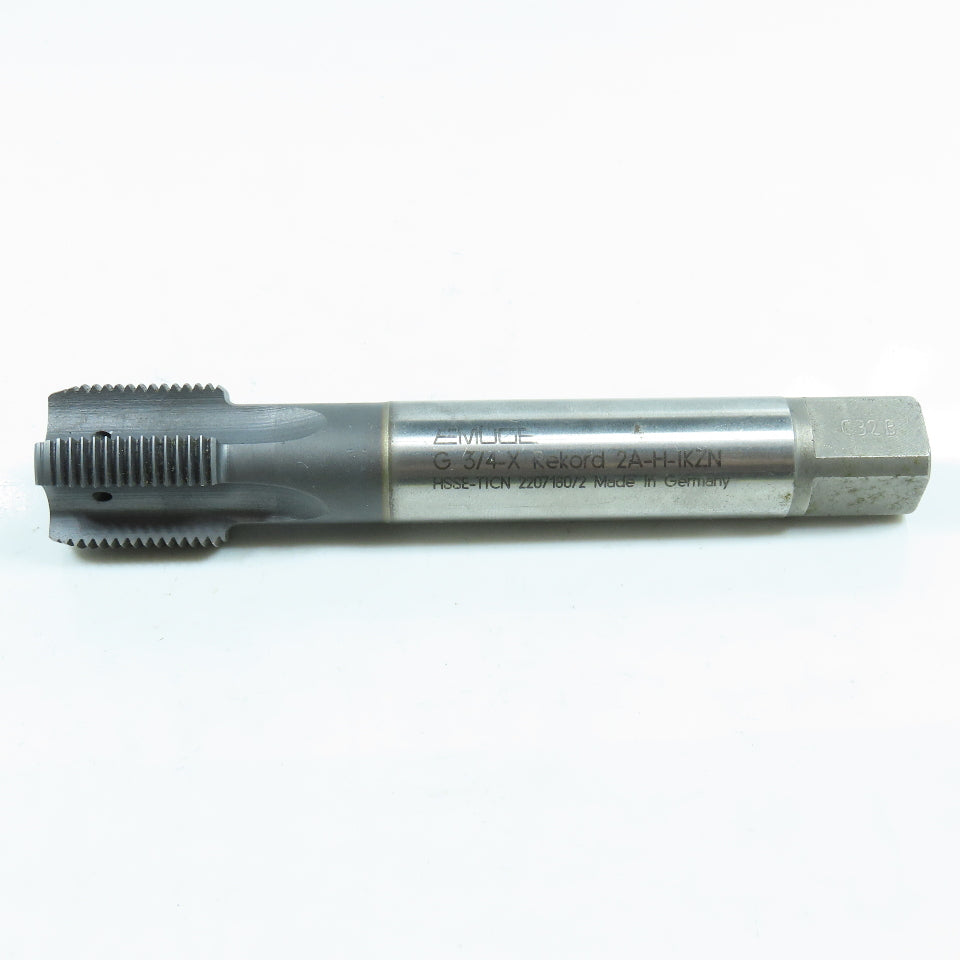 Emuge C0101001.4096 3/4"-14 BSPP Bottoming Tap Straight 4 Flute Rekord 2A-H-IKZN