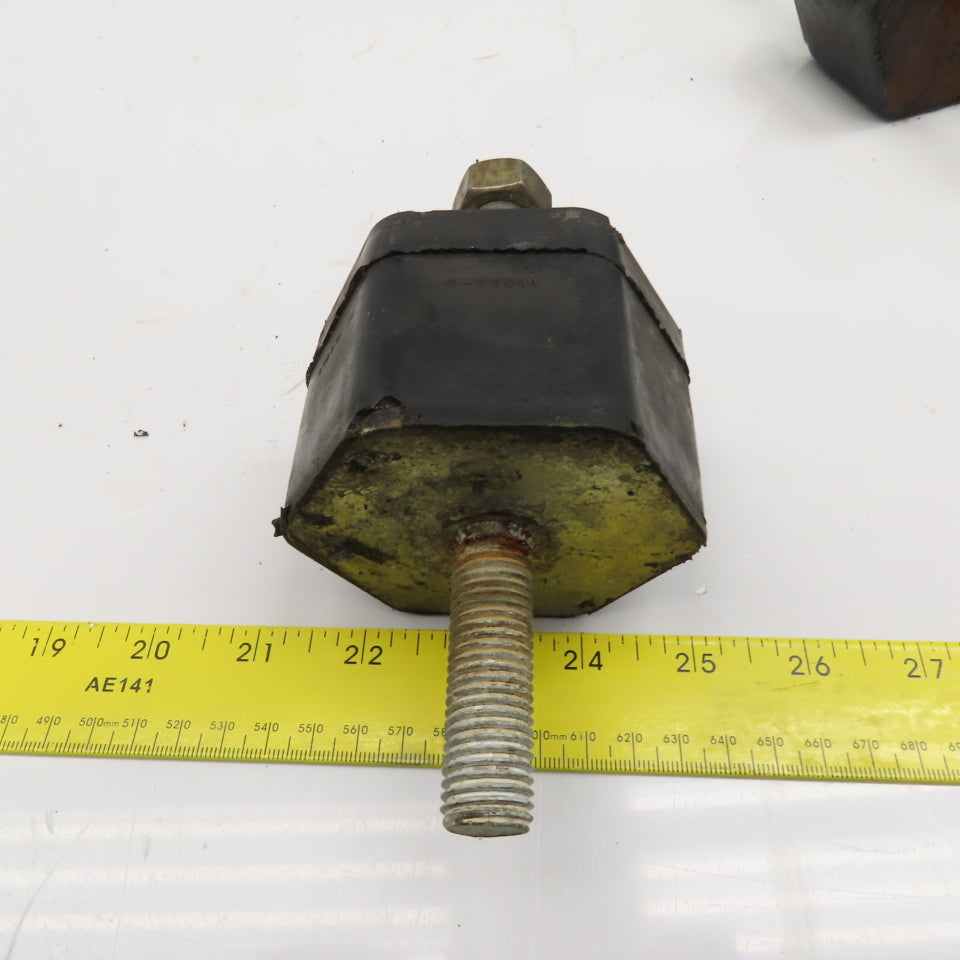 Lord J-22000 3-1/4" Hexagonal Rubber Stud Mount Vibration Isolator 5/8-11 Lot/3