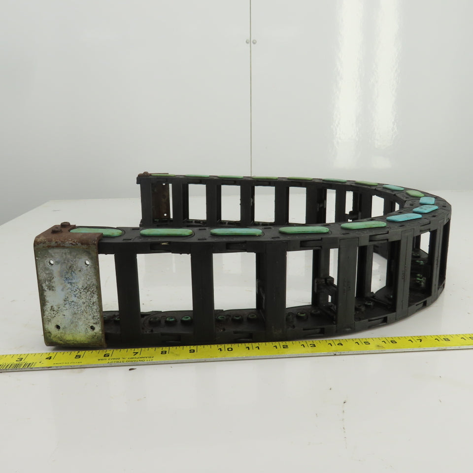 44-1/2" OAL Cable Carrier Energy Chain 2-7/8" x 1-3/4" ID W/Mounting Brackets