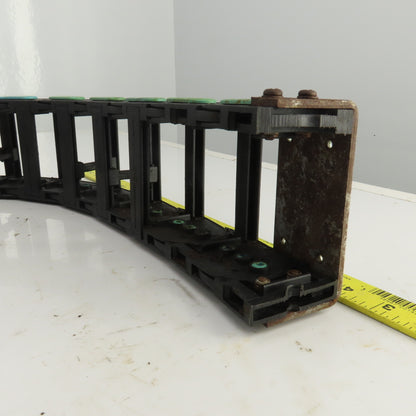 44-1/2" OAL Cable Carrier Energy Chain 2-7/8" x 1-3/4" ID W/Mounting Brackets