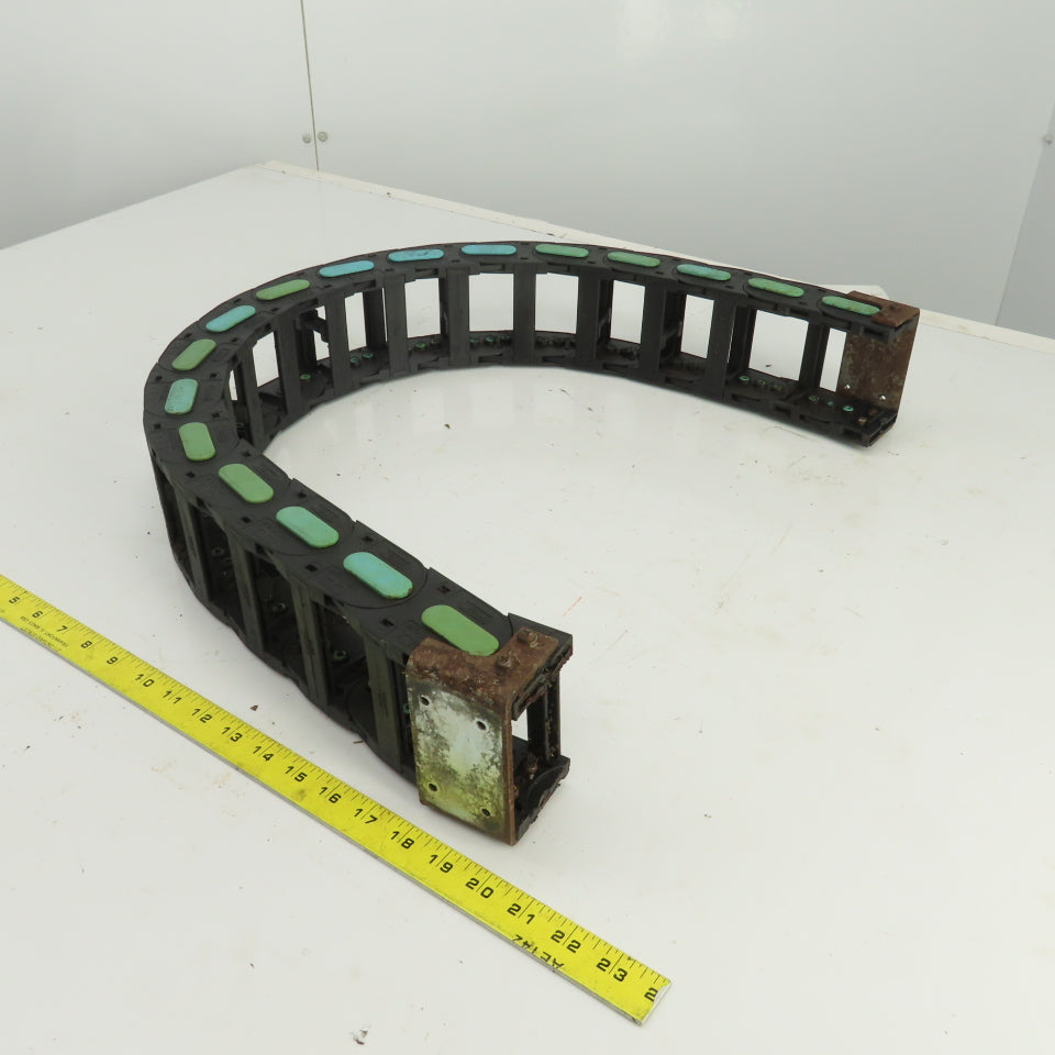 44-1/2" OAL Cable Carrier Energy Chain 2-7/8" x 1-3/4" ID W/Mounting Brackets