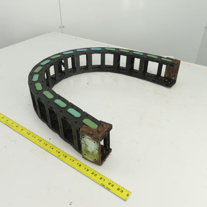 44-1/2" OAL Cable Carrier Energy Chain 2-7/8" x 1-3/4" ID W/Mounting Brackets