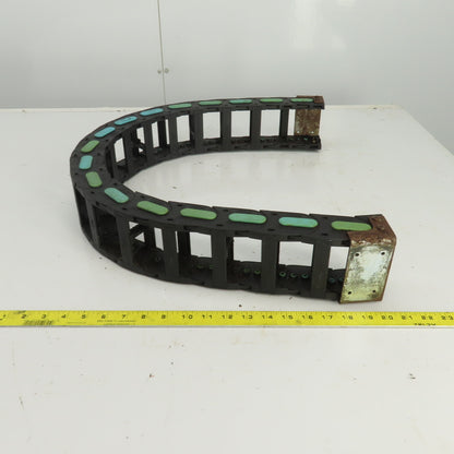 44-1/2" OAL Cable Carrier Energy Chain 2-7/8" x 1-3/4" ID W/Mounting Brackets