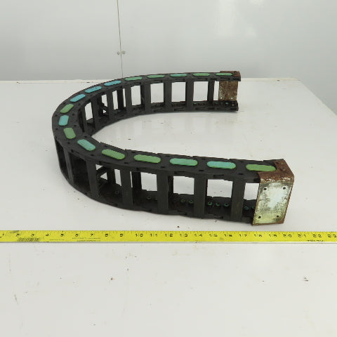 44-1/2" OAL Cable Carrier Energy Chain 2-7/8" x 1-3/4" ID W/Mounting Brackets