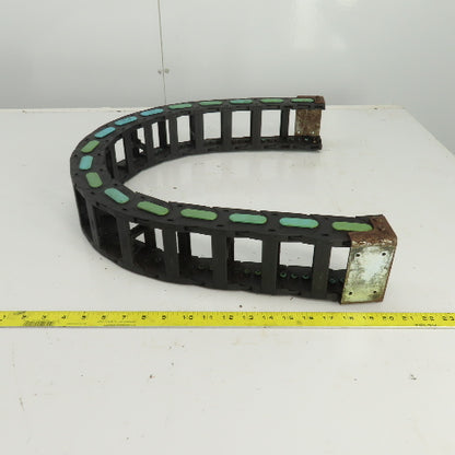 44-1/2" OAL Cable Carrier Energy Chain 2-7/8" x 1-3/4" ID W/Mounting Brackets