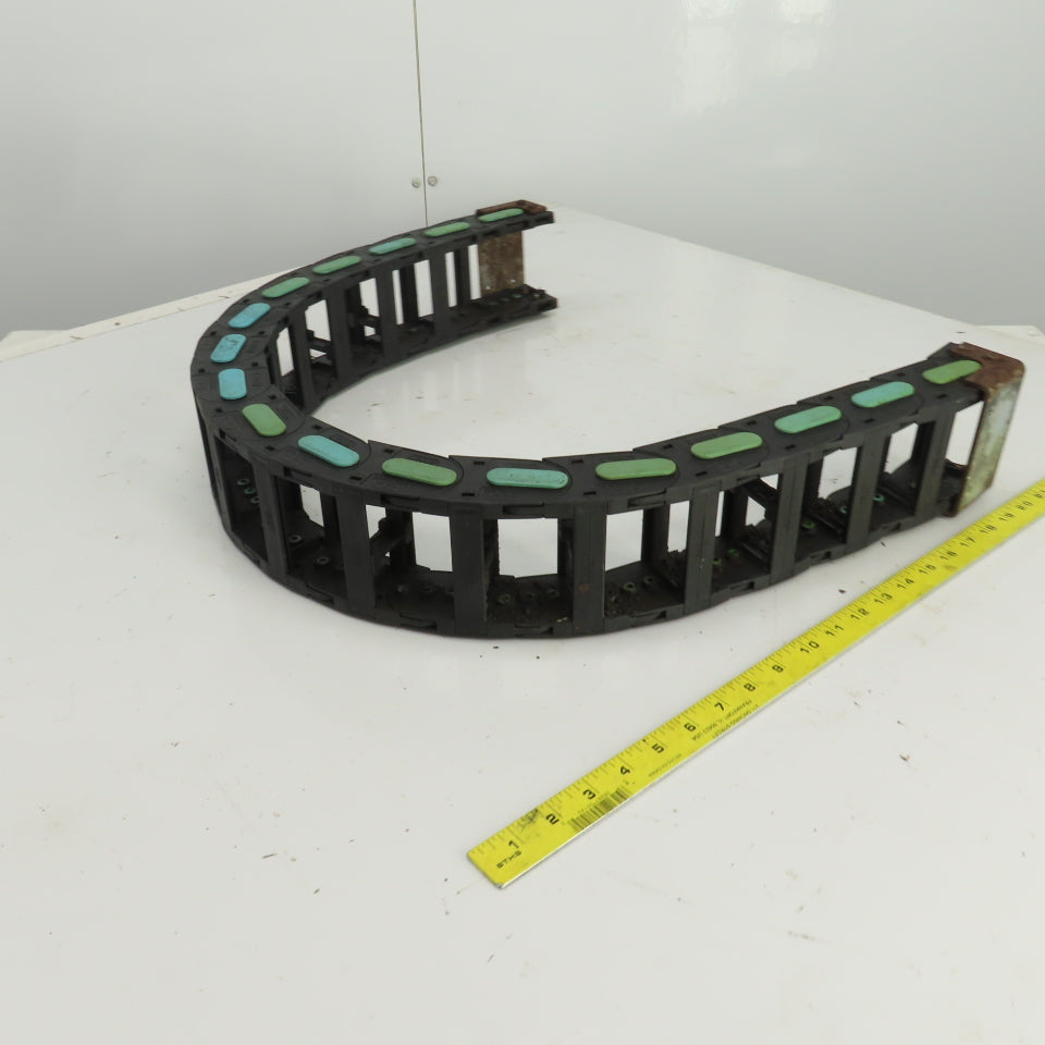 44-1/2" OAL Cable Carrier Energy Chain 2-7/8" x 1-3/4" ID W/Mounting Brackets