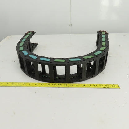 44-1/2" OAL Cable Carrier Energy Chain 2-7/8" x 1-3/4" ID W/Mounting Brackets
