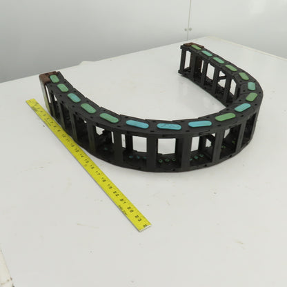 44-1/2" OAL Cable Carrier Energy Chain 2-7/8" x 1-3/4" ID W/Mounting Brackets