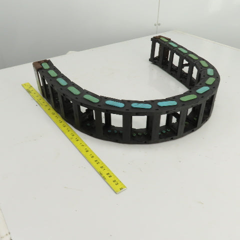 44-1/2" OAL Cable Carrier Energy Chain 2-7/8" x 1-3/4" ID W/Mounting Brackets