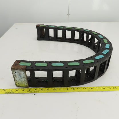 44-1/2" OAL Cable Carrier Energy Chain 2-7/8" x 1-3/4" ID W/Mounting Brackets