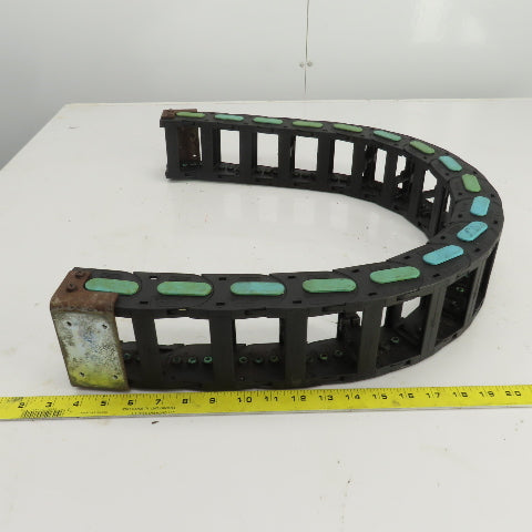 44-1/2" OAL Cable Carrier Energy Chain 2-7/8" x 1-3/4" ID W/Mounting Brackets