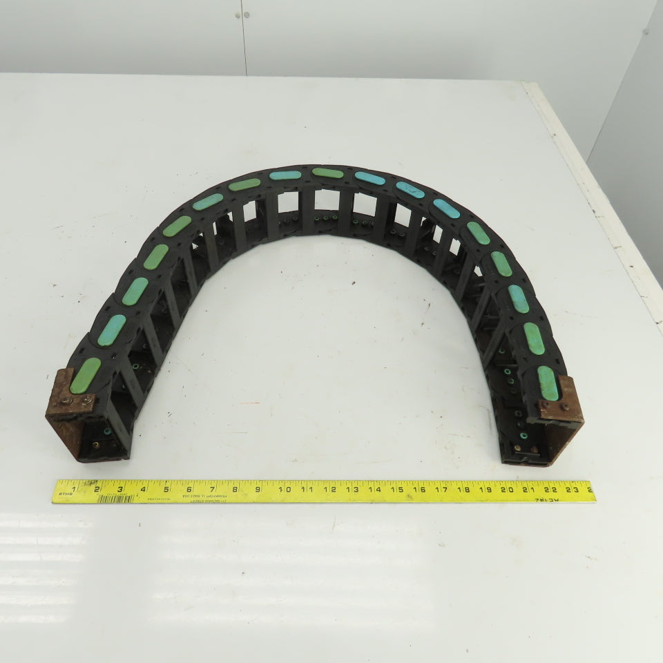44-1/2" OAL Cable Carrier Energy Chain 2-7/8" x 1-3/4" ID W/Mounting Brackets