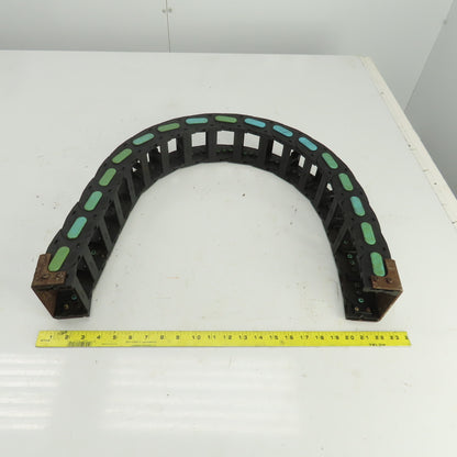44-1/2" OAL Cable Carrier Energy Chain 2-7/8" x 1-3/4" ID W/Mounting Brackets