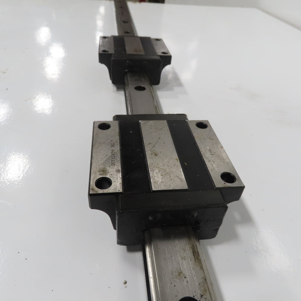 THK HSR35 92-3/8" Long Linear Rail W/2 Bearing Blocks