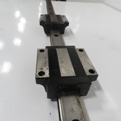 THK HSR35 92-3/8" Long Linear Rail W/2 Bearing Blocks