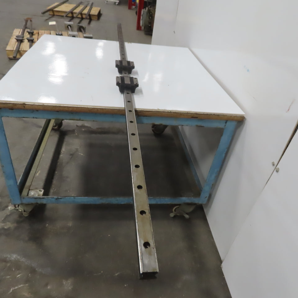 THK HSR35 92-3/8" Long Linear Rail W/2 Bearing Blocks