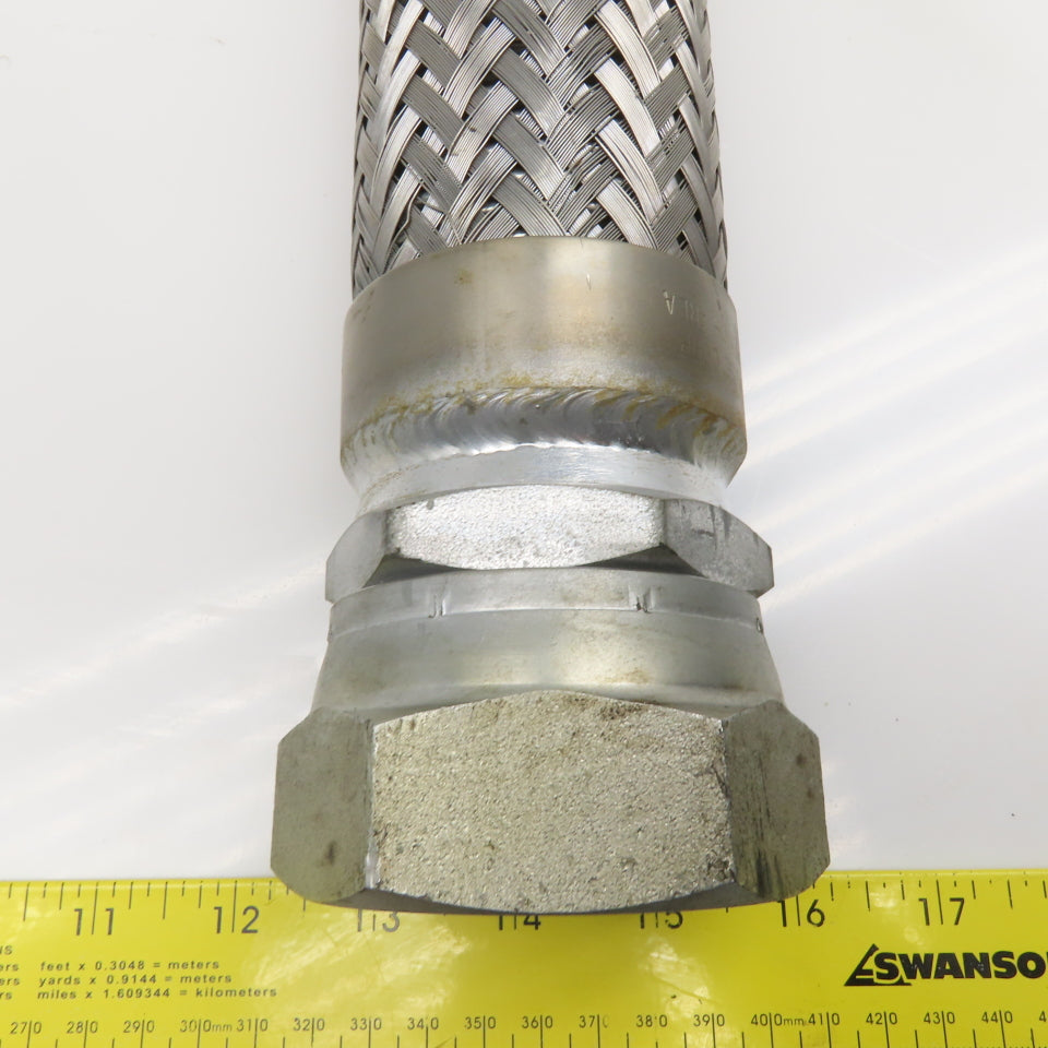 2" (-32) Stainless Steel Braided Hydraulic Hose 2" Swivel Female 46" OAL