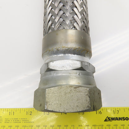 2" (-32) Stainless Steel Braided Hydraulic Hose 2" Swivel Female 46" OAL