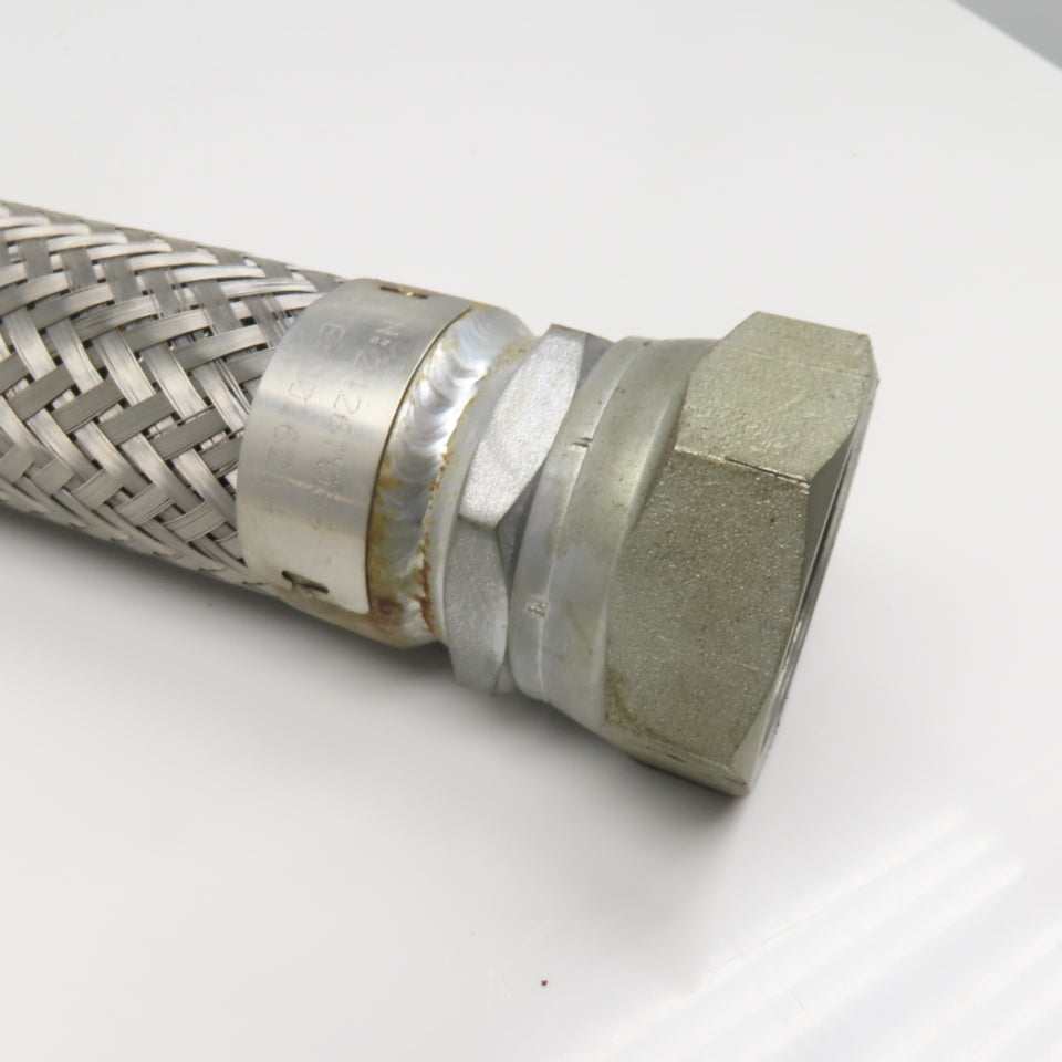 2" (-32) Stainless Steel Braided Hydraulic Hose 2" Swivel Female 46" OAL