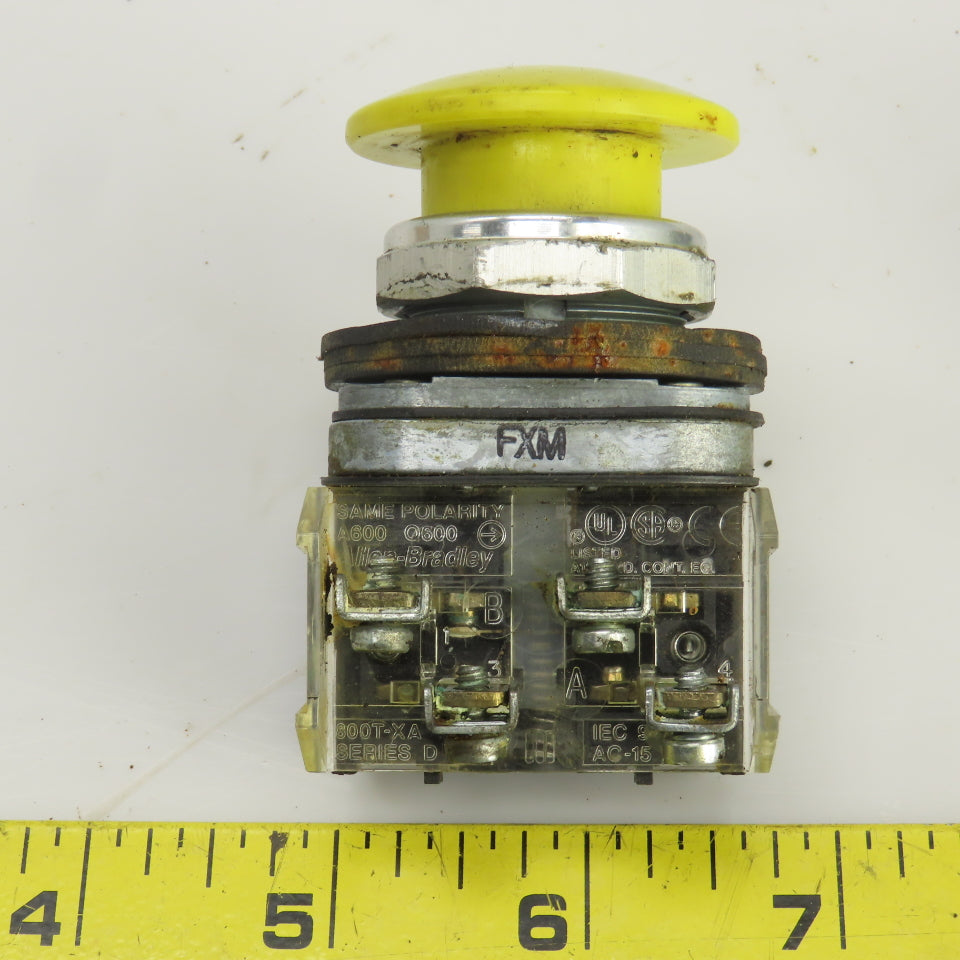 Allen Bradley 800T-D Ser T 600V Momentary Contact E-Stop Switches Lot Of 3