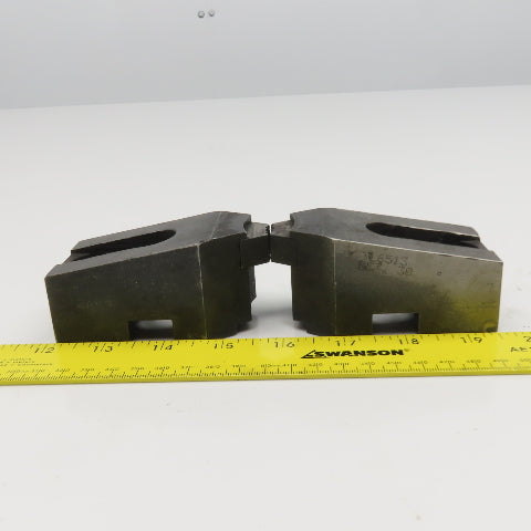 Lathe Chuck Jaw Tongue And Groove W/ Replaceable Contact Tips Lot Of 3