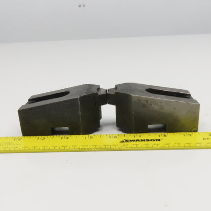 Lathe Chuck Jaw Tongue And Groove W/ Replaceable Contact Tips Lot Of 3