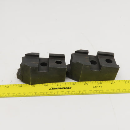 Lathe Chuck Jaw Tongue And Groove W/ Replaceable Contact Tips Lot Of 3