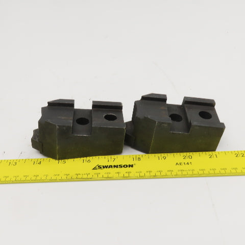 Lathe Chuck Jaw Tongue And Groove W/ Replaceable Contact Tips Lot Of 3