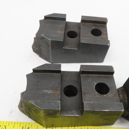 Lathe Chuck Jaw Tongue And Groove W/ Replaceable Contact Tips Lot Of 3